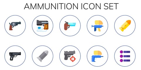 Wall Mural - ammunition icon set