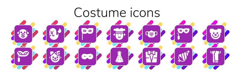 Poster - Modern Simple Set of costume Vector filled Icons