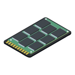 Poster - SSD disk icon. Isometric of SSD disk vector icon for web design isolated on white background