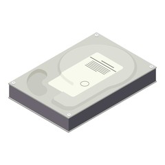 Poster - Hard disk icon. Isometric of hard disk vector icon for web design isolated on white background