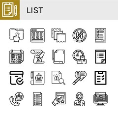 Wall Mural - list icon set