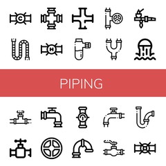 Poster - piping simple icons set