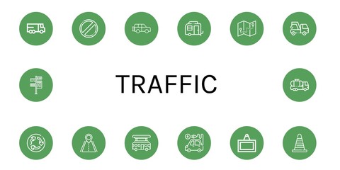 Poster - Set of traffic icons