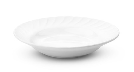 white ceramics plate on white background