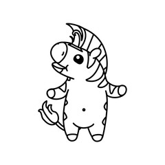 Wall Mural - vector cute baby zebra kids coloring book page