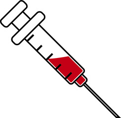 Medical syringe, injection or blood transfusion vector icon