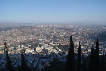 Tbilisi is the capital of Georgia. Hills and streets