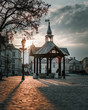 Stare miasto w Rzeszowie podczas zachodu słońca