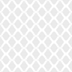 Subtle mesh texture. Vector geometric seamless pattern with fishnet, grid, lattice, net, rhombuses. Light gray and white minimalist background. Delicate abstract ornament. Simple minimal repeat design