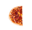 © Kindarts - Half of pizza Mexico, isolated on white, top view with kapia and chili peppers