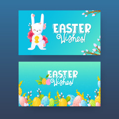 Wall Mural - Set of decorative Easter holiday backgrounds.