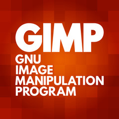 Aufkleber - GIMP - Gnu Image Manipulation Program acronym, concept background