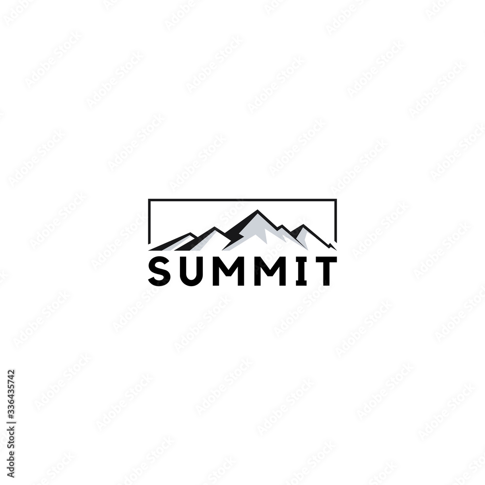 summit illustration and symbol, vector illustration, mountain logo ...