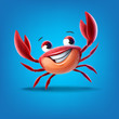 crab cartoon isolated on blue background