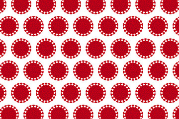 Wall Mural - Red Corona virus pattern background.Vector illustration.