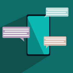 Poster - A tablet or mobile phone with message signs.