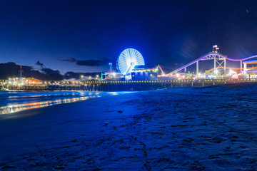 Poster - Santa Monica Beach in California at sunset