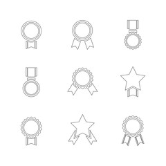 Award medal icon set