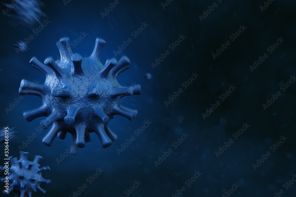 Corona Virus banner - Microbiology And Virology Concept - obrazy, fototapety, plakaty 