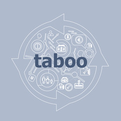 Poster - Text Taboo. Security concept . Icon and button set