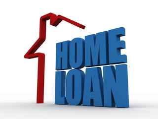 Poster - 3D rendering house loan
