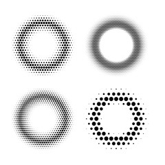 Poster - Halftone radial set isolated on white background
