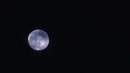 Wall Mural - full cool blue moon turns to black sky