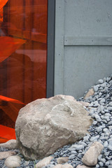 orange glass and stone