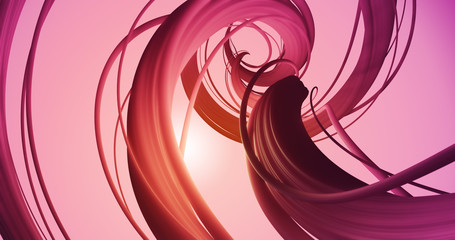 Poster - Abstract twisted lines. Beautiful swirls, bright turbulence curls. Smooth modern background design. curve shape in motion, fluid line composition. 3d render