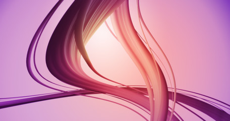 Poster - Abstract twisted lines. Beautiful swirls, bright turbulence curls. Smooth modern background design. curve shape in motion, fluid line composition. 3d render