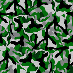 khaki Camouflage seamless pattern in green and silver and black colors. points background army fashion vector