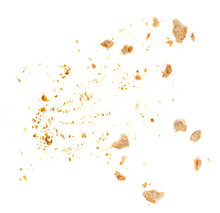 Bread Crumbs Isolated On White Background. Top View.