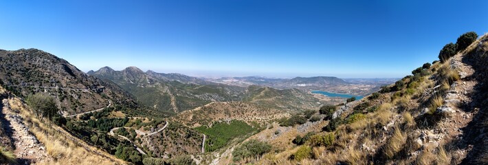 Wall Mural - Mediterranean landscape at the Cerro Coros in the natural park Sierra de Grazalema, Andalusia, Spain.