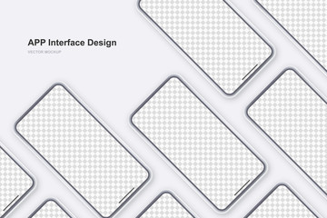 Vector phone. Template for APP. Realistic template. Mock up with empty screen for business presentations.