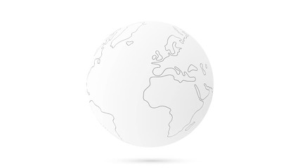 Poster - abstract 3d gray globe planet earth rotating 360. looping