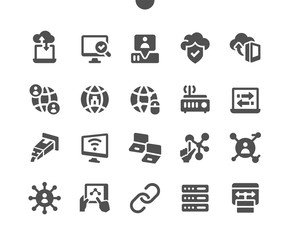 Poster - Network Well-crafted Pixel Perfect Vector Solid Icons 30 2x Grid for Web Graphics and Apps. Simple Minimal Pictogram