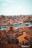 Top view of the historical buildings of the city of Trogir, Croatia.