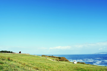 view of the coast of coruña, Galicia. Spain. Europe. October 9, 2019
