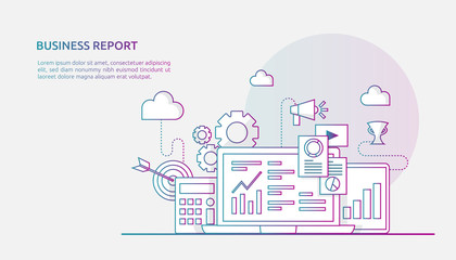 Poster - chart document data report concept for business statistics, investment analysis, planning research and finance audit accounting with paper sheet, hands, magnifier, paperwork, charts, graphs element