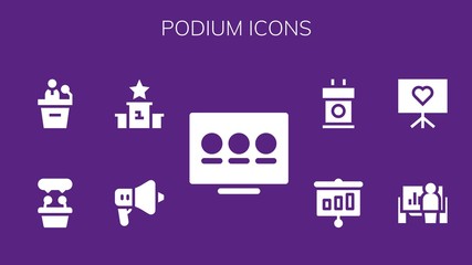 Canvas Print - Modern Simple Set of podium Vector filled Icons