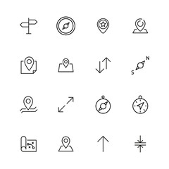 Poster - Stroke line icons set of navigation.