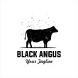 black angus logo design template. cow farm logo design. cow vector illustration, Angus  Idea logo design inspiration