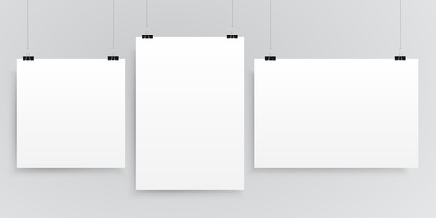 Vector three rectangle square format paper sheets