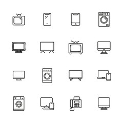 Sticker - Icon set of household appliance.