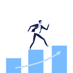 Sticker - Businessmen Walking up the Stairs to Success, Career Ladder, Leadership, Challenge, Competition Concept Vector Illustration