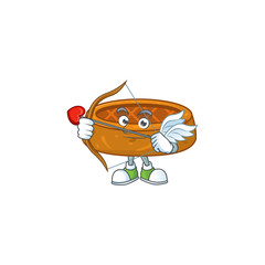 Canvas Print - Charming picture of peanut cookies Cupid mascot design concept with arrow and wings