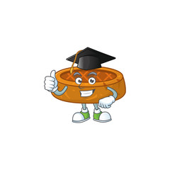 Sticker - Mascot design concept of peanut cookies proudly wearing a black Graduation hat