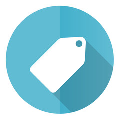 Leinwandbilder - Label ticket blue round flat design vector icon isolated on white background