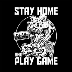 Wall Mural - Stay home and play game print design