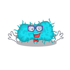 Sticker - Mascot design style of geek bacteria prokaryote with glasses